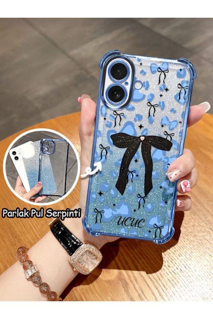 iPhone 16 Compatible Transparent Four-Corner Silicone Coated Glossy Edge Case