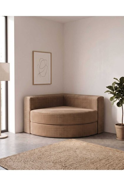 Nestime® 110x110 cm Modüler Köşe Koltuğu | Orijinal Sünger | Fitilli Kadife | Köşe Alanlar İçin Modern Tasarım