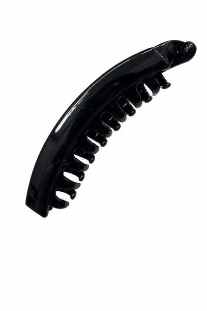 Women's Black Shiny Banana Buckle Hair Accessory Stylish and Practical for Daily Use