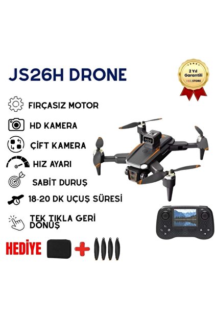 hızlı store JS26H Drone, Fırçasız, Katlanabilir, Akıllı HD Kamera