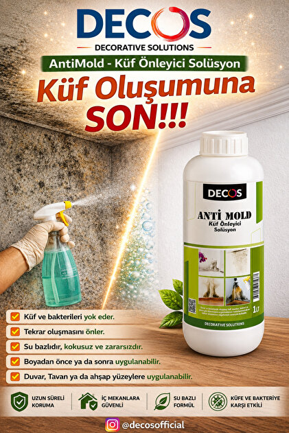 DECOS Küf Önleyici Anti Bakteriyel Şeffaf Solüsyon - Fiyatı, Yorumları
