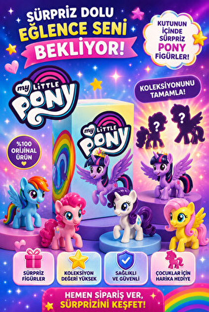 HEDİYEVİM SKULLPANDA x My Little Pony Serisi Peluş Oyuncak Charm