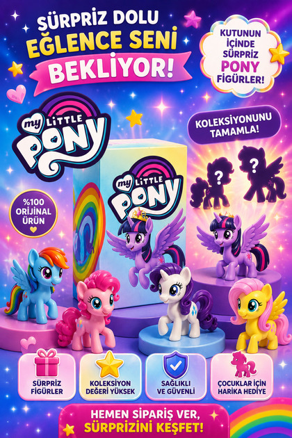 YENİ SERİ My Little Pony Hediyelik Figür Paket My Little Pony Hediyelik Paket 1 Adet