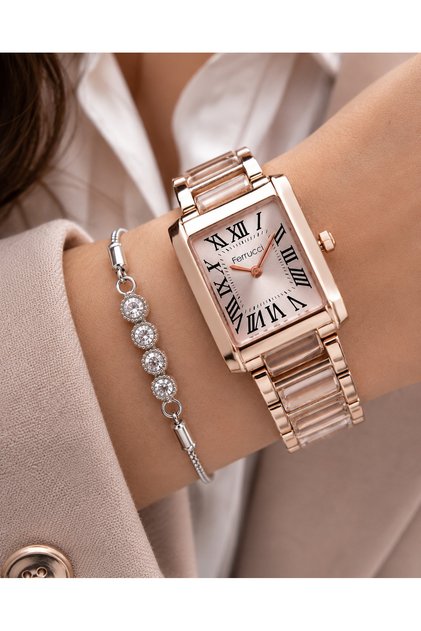 Roman Numeral Steel Cord Women's Wristwatch with Bracelet Gift