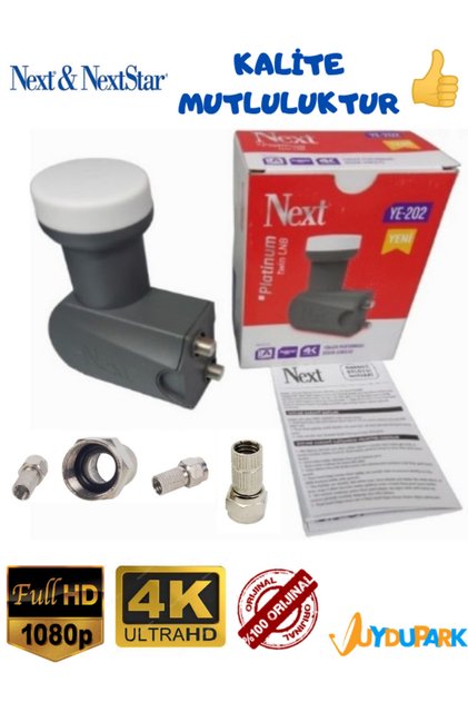 Next İkili Twin Çiftli Çanak Anten Lnb'si+4 Adet Contalı Konnektör