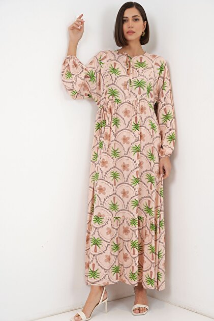 Bdart Patterned Buttoned Maxi Dress