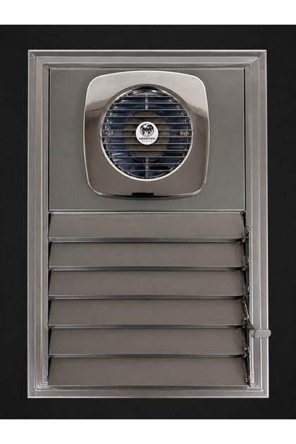 55X60 Aluminum Chrome Bathroom Screen with Fan