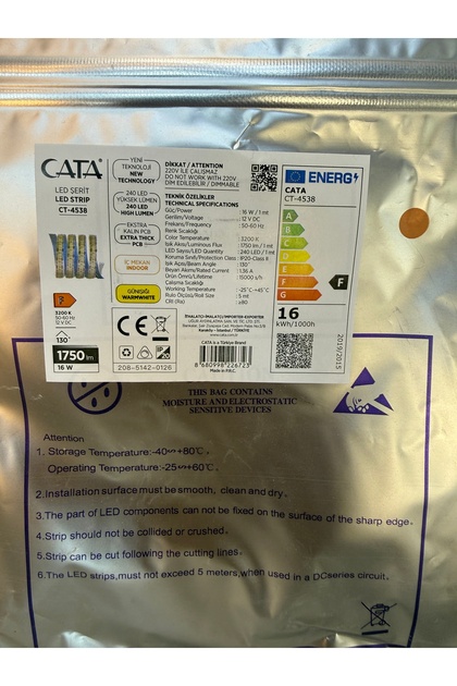 CT-4538G 240 Çipli İç Mekân LED Şerit – 5 Metre, Günışığı