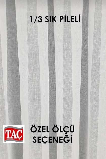 Natural Linen Tulle Curtain 1E3 with Dense Pleats Suitable for Living Room and Kitchen Plain Tulle Curtain