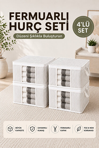 Formeya 4 Adet Lüks Pencereli Çok Amaçlı Dolap Düzenleyici Hurç