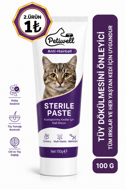 Tüy Dökülme Engelleyici, Tüy Yumağı Ve Kusma Önleyici Multivitamin Kedi Malt Macun 100 gr