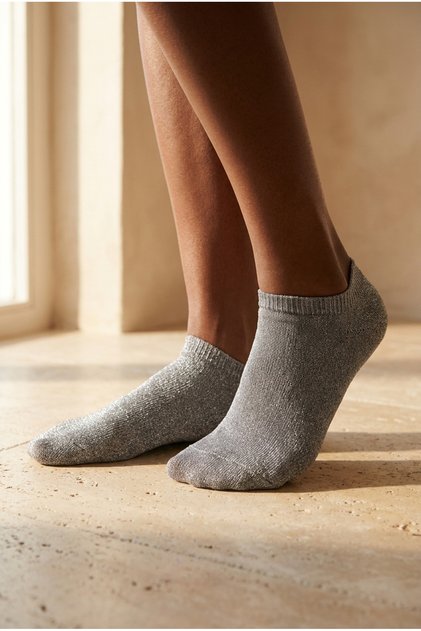 Women's Shine Booties Socks Silver
