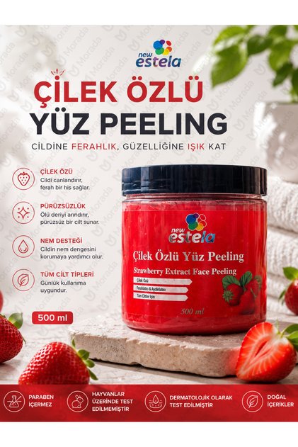 PROFESYONEL ÇİLEK ÖZLÜ YÜZ PEELİNG 500ML