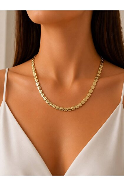 Yuvarlak Model KOLYE KADIN GOLD KAPLAMA