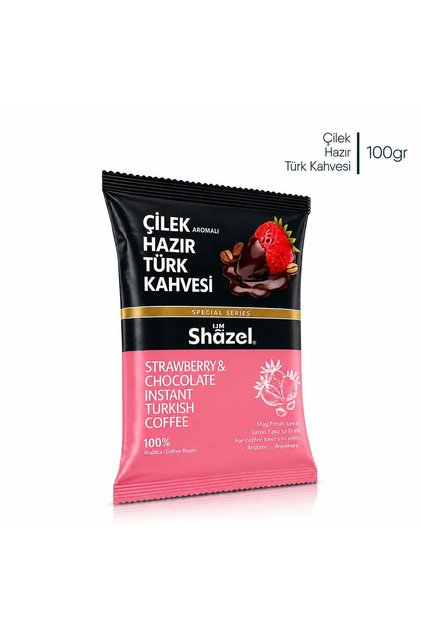 Çilekli Hazır Türk Kahvesi 100gr | Doğal Çilek Aromalı | Özel Seri