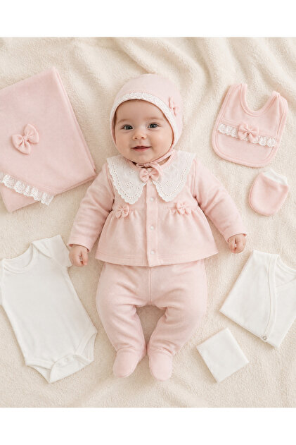 Gökçe Bebe KIZ BEBEK 10'LU YENİDOĞAN HASTANE ÇIKIŞI ZIBIN SETİ
