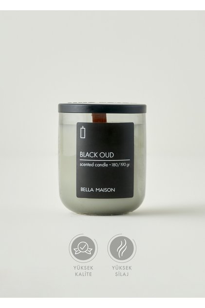 Black Oud Ahşap Fitilli Soy Wax Mum