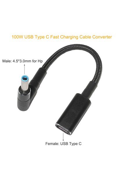 T2 100W USB Type C Fast Charging Cable Type C to 4.5x3.0mm Plug Converter Dc Power Adapter Connector