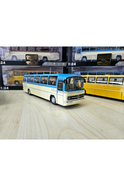 25cm 1/43 Scale Blue Metal Mercedes Benz O302 Bus Model