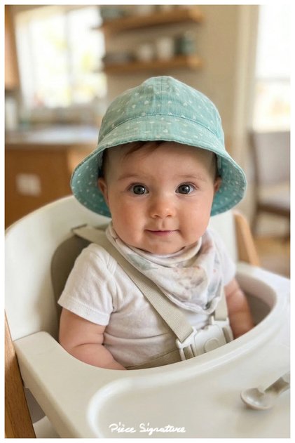 100% Cotton, Cute Baby Girl Bucket Hat (43-46 cm)