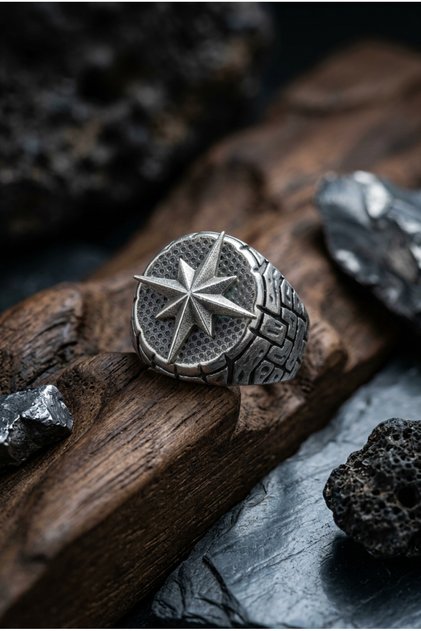 Special Design Masculine Adjustable Men's Ring with Compass Figure