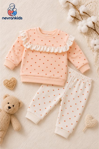 Baby Girl Child Heart Pattern Bolera Angel Set