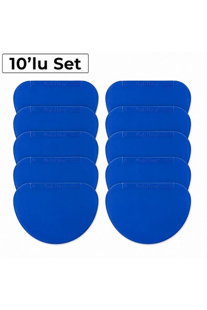 Dinc Kitchen Plastik Oval Hamur Kazıyıcı 10lu Set Mavi 15,5*10 cm
