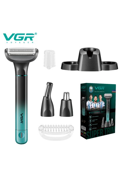 625 usb VGR 625 3in-1 Men's Personal Hair Trimming Set Rechargeable Professional Foil Shaver Portabl