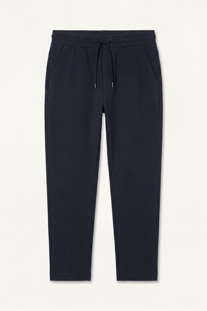 Regular Fit Elastic Waist Pocket Straight Leg Trousers D6762Ax25Au