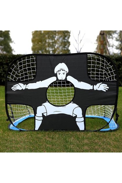 Blue Foldable Football Goal Nylon Soccer Goal Kids and Adults Football Target Net for Playground Bac