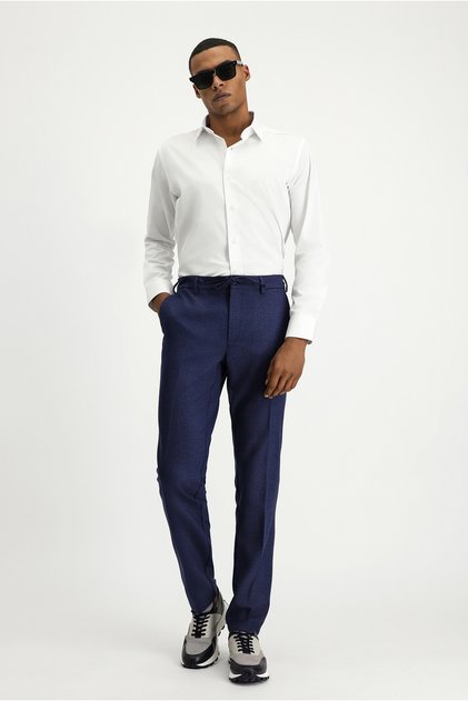 7 Drop Super Slim Fit Extra Slim Fit Elastic Waist Drawstring Patterned Lycra Classic Fabric Trousers