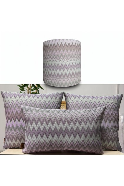 Decorative Cushion Cover, High-Quality Woven Fabric, Combination Pouf Set of 4