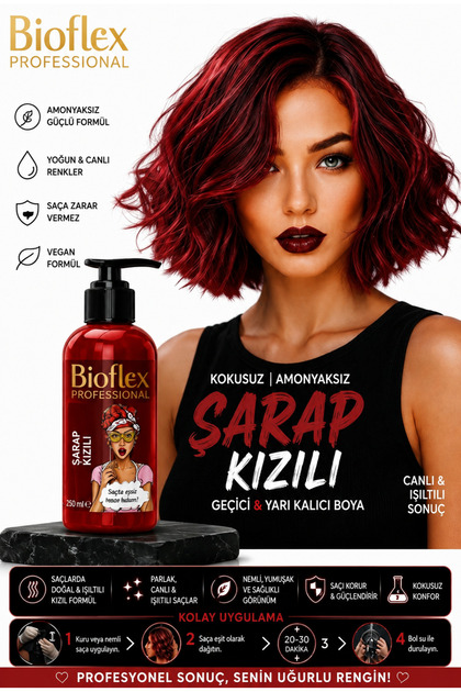 Amonyaksız Şarap Kızılı Saç Boyası 250 ml Kokusuz Su Bazlı Geçici-renkli Saç Boyası Wine Red Hair Dye