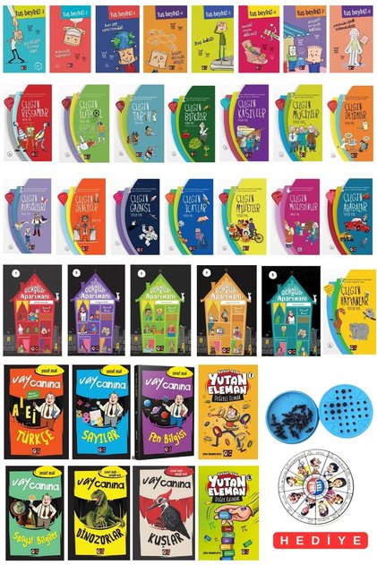 Yusuf Asal - Tuş Beyinli - Çılgınlar Serisi - Gıcıkgiller Apartmanı - Vay Canına Serisi - Yutan Eleman Serisi -36 Book Set-Solo Test Gift Set