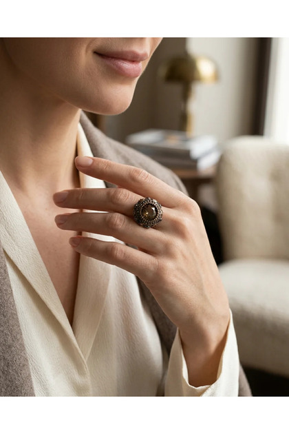 Bronze Vintage Women's Ring Authentic Copper Jewelry Color Changing Zultanite Stone Adjustable
