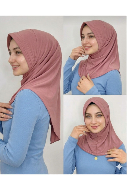 Takmatik Ready-Made Hijab Scarf in Dried Rose Color