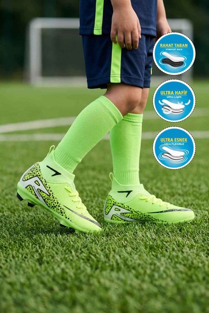 610 Superfly F-P Green Black Boys' Football Boots