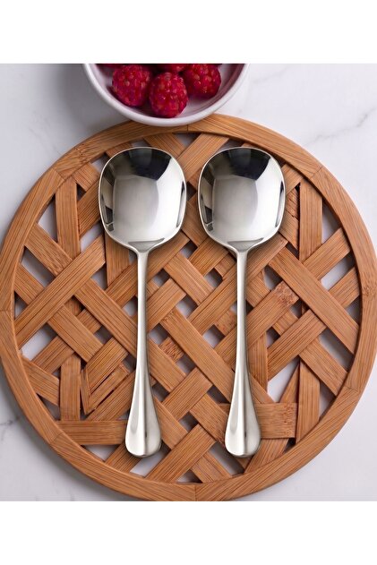 Set of 2 Steel Serving Spoons Pilav Spoons 21 cm