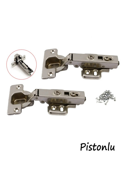 Piston Hinge with Brake Kitchen Wardrobe Cabinet Furniture Door Cover Metal Flat Chrome Stone Hinge