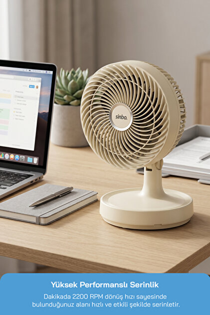 Sinbo SF-7703 Kompakt Mini Masaüstü Fan Sessiz Vantilatör - Fiyatı