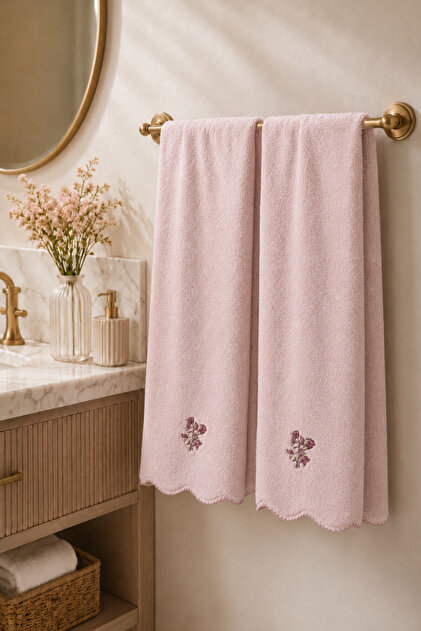 Motif Tekstil Set of 2 Microcotton 100% Cotton 50X100 Embroidered