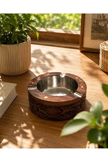 Special Design Stylish Ashtray Made of Fir Wood, Large Size
