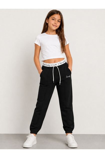Mışıl 18105-26 Girls' Jogger Pants Comfortable Fit Sweatpants with Pockets