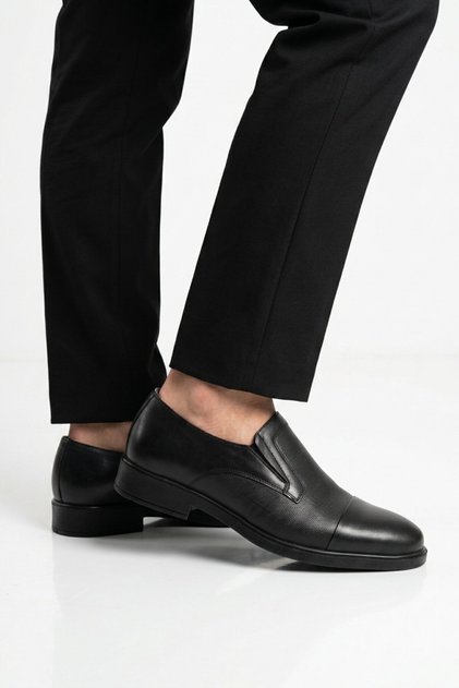 Black Genuine Leather Men's Classic Shoes
