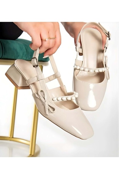 Pearl Short Block Heeled Women's Shoes