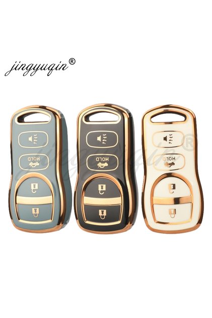 black jingyuqin TPU Car Key Cover Case for Nissan Tiida Sentra X-trail T30 Altima Frontier Armada Ma