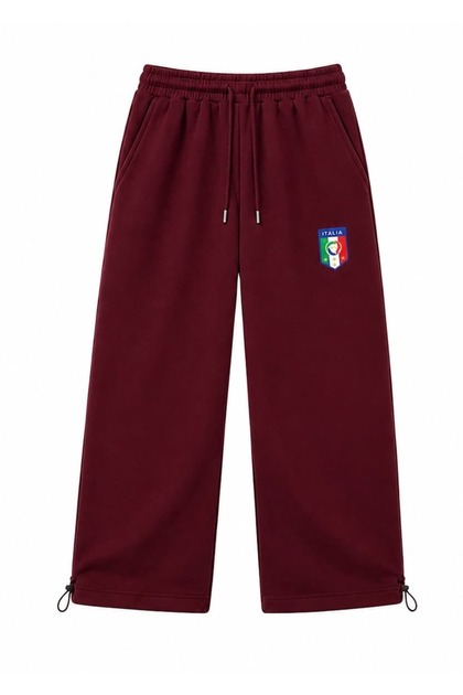 Italy Embroidered Adjustable Leg Baggy Sweatpants