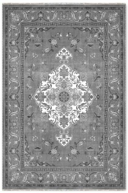 Anthracite Gray Retro Vintage Chenille Carpet Rug Runner Non-Slip Washable Living Room Kitchen Hallway