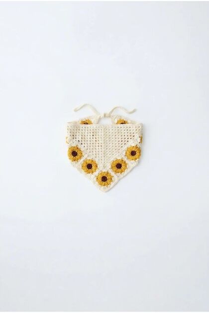 Sunflower Patterned Tie Bandana