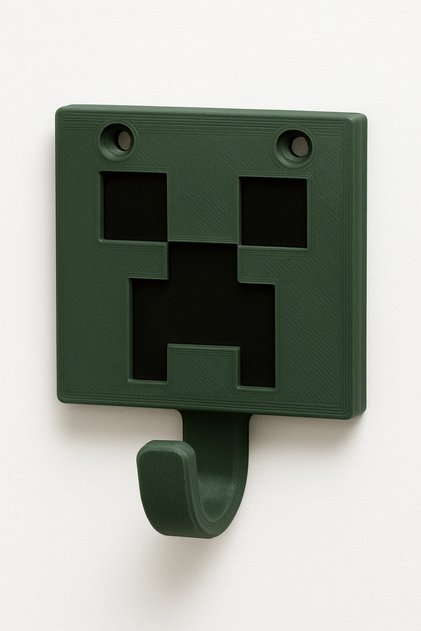 Minecraft Creeper Duvar Kancası Tekli 3D Baskı